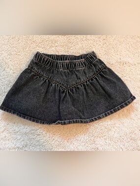 Piupiuchick Girls Black Denim Skirt with Elastic Waist Sz 6